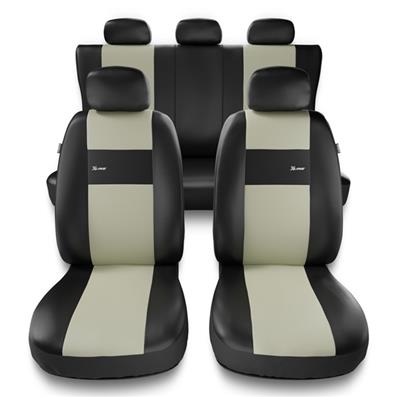Universal Sitzbezüge Auto für Opel Astra F, G, H, J, K (1991-2019) -  Autositzbezüge Schonbezüge für Autositze - UNE-4 Muster 4 (grau)