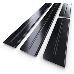 Einstiegsleisten aus Stahl für DACIA Sandero II Crossover (5 Türen) - (2013-2017) - Croni - Long Line - schwarz (geschleifte Oberfläche)