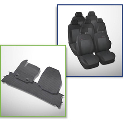 Set: Gummiteppiche + Maßgeschneiderte Sitzbezüge für Ford Galaxy III MPV (2006-2015) - Elegance - P-3