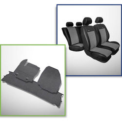 Set: Gummiteppiche + Maßgeschneiderte Sitzbezüge für Ford Galaxy III MPV (2006-2015) - Premium