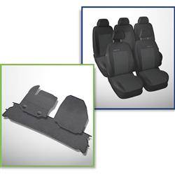Set: Gummiteppiche + Maßgeschneiderte Sitzbezüge für Ford S-MAX MPV (2006-2015) - Elegance - P-1 - 5 Sitze
