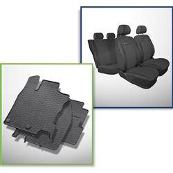 Set: Gummiteppiche + Maßgeschneiderte Sitzbezüge für Nissan Qashqai II Crossover (2014-2021) - Elegance - P-1