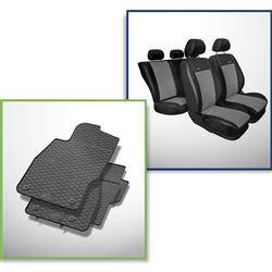 Set: Gummiteppiche + Maßgeschneiderte Sitzbezüge für Opel Corsa E Hatchback (2014-2019) - Premium