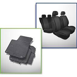 Set: Gummiteppiche + Maßgeschneiderte Sitzbezüge für Volkswagen Jetta V Limousine, Variant (2005-2010) - Practic