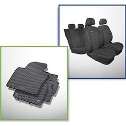 Set: Gummiteppiche + Maßgeschneiderte Sitzbezüge für Volkswagen Tiguan I FL SUV (2011-2015) - Elegance - P-1