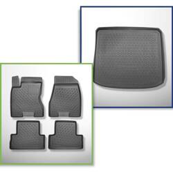 Set: TPE-Teppiche + Kofferraummatte für Nissan X-Trail II T31 SUV (06.2007-07.2014) - Aristar - Cool liner - vertiefte Ladeflaeche