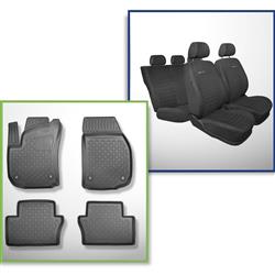 Set: TPE-Teppiche + Maßgeschneiderte Sitzbezüge für Opel Zafira B MPV (05.2005-2011) - Elegance P-4 - 5 Sitze; für zwei Reihen