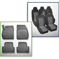 Set: TPE-Teppiche + Maßgeschneiderte Sitzbezüge für Opel Zafira C Tourer MPV (01.2012-07.2019) - Elegance P-2 - 5 Sitze; ohne dritte Sitzreihe