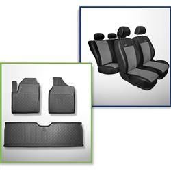 Set: TPE-Teppiche + Maßgeschneiderte Sitzbezüge für Seat Alhambra Van (1996-08.2010) - Premium - 5 Sitze; ohne dritte Sitzreihe