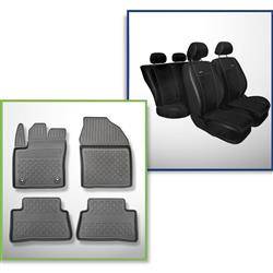 Set: TPE-Teppiche + Maßgeschneiderte Sitzbezüge für Toyota C-HR SUV (01.2017-....) - Premium - auch mit Hybridantrieb