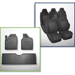 Set: TPE-Teppiche + Maßgeschneiderte Sitzbezüge für Volkswagen Sharan Van (1995-08.2010) - Elegance P-3 - 5 Sitze; ohne dritte Sitzreihe