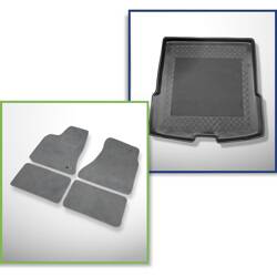 Set: Teppiche aus Velours + Kofferraumschale für Chrysler 300C I (2005-2010) 5 Türen - Standard