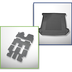 Set: Teppiche aus Velours + Kofferraumschale für Citroen C8 (2002-06.2014) 5 Türen - Standard