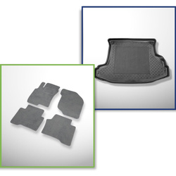 Set: Teppiche aus Velours + Kofferraumschale für Nissan X-Trail I T30 (06.2001-05.2007) 5 Türen - Standard