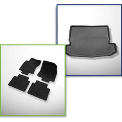 Set: Teppiche aus Velours + Kofferraumschale für Nissan X-Trail III T32 (08.2014-2022) 5 Türen - Guardliner - 7 Sizte; 3. Reihe umgelegt