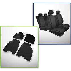 Set: filzteppiche (3 türig, 5 türig) + maßgeschneiderte sitzbezüge für Honda Civic VIII Coupé, Hatchback, Limousine (2006-2011) – Practic