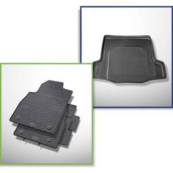 Set: gummiteppiche + kofferraumschale für Chevrolet Cruze Limousine (05.2009-2011) - Standard - mit Not-Reserverad