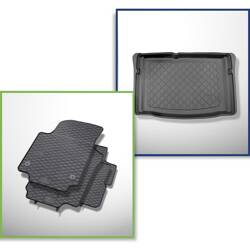 Set: gummiteppiche + kofferraumschale für Seat Mii Hatchback (12.2012-2018) - Guardliner - vertiefte Ladeflaeche