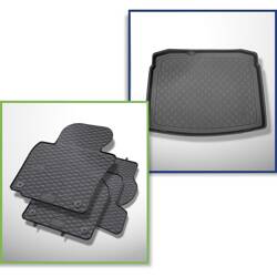 Set: gummiteppiche + kofferraumschale für Volkswagen Golf VI Hatchback (09.2008-09.2012) - Guardliner - mit Not-Reserverad oder Reparaturset