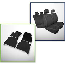 Set: teppiche aus velours (5-Sitzer) + maßgeschneiderte sitzbezüge für Ford Transit Connect II Van (2014-2020) – Elegance P-4