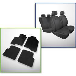 Set: teppiche aus velours + maßgeschneiderte sitzbezüge für Fiat Panda III Hatchback, Van (2012-....) – Elegance P-3 - 5 Sitzer