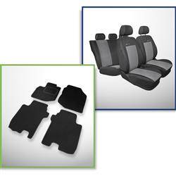 Set: teppiche aus velours + maßgeschneiderte sitzbezüge für Honda Jazz III Hatchback (2008-2015) – Elegance P-2