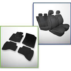 Set: teppiche aus velours + maßgeschneiderte sitzbezüge für Peugeot 107 Hatchback (2005-2013) – Elegance P-3