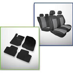 Set: teppiche aus velours + maßgeschneiderte sitzbezüge für Peugeot 208 Hatchback (2012-2019) – Elegance P-2