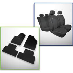 Set: teppiche aus velours + maßgeschneiderte sitzbezüge für Peugeot Partner Van (1997-2008) – Elegance P-1