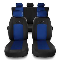 Sitzbezüge Auto für BMW X5 E53, E70, F15, G05 (2000-2019) - Autositzbezüge Universal Schonbezüge für Autositze - Auto-Dekor - Sport Line - blau