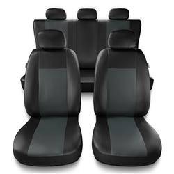 Sitzbezüge Auto für Mitsubishi Lancer V, VI, VII, VIII, IX (1988-2016) - Autositzbezüge Universal Schonbezüge für Autositze - Auto-Dekor - Comfort - grau
