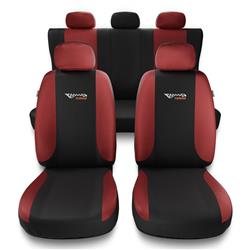 Sitzbezüge Auto für Seat Ibiza I, II, III, IV, V (1984-2019) - Autositzbezüge Universal Schonbezüge für Autositze - Auto-Dekor - Tuning - rot