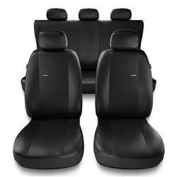 Sitzbezüge Auto für Seat Ibiza I, II, III, IV, V (1984-2019) - Autositzbezüge Universal Schonbezüge für Autositze - Auto-Dekor - X-Line - schwarz