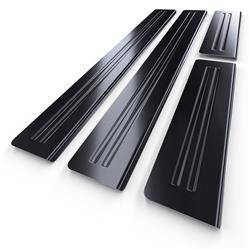 Einstiegsleisten aus Stahl für Hyundai ix20 I FL MPV (5 Türen) - (2015-2020) - Croni - 2 Line - schwarz (geschleifte Oberfläche)