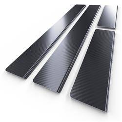 Einstiegsleisten aus Stahl für Kia Venga I MPV (5 Türen) - (2009-2014) - Croni - Standard - schwarz (Folie Carbon)