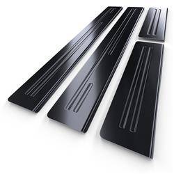 Einstiegsleisten aus Stahl für Skoda Rapid NH Liftback (5 Türen) - (2011-2019) - Croni - schwarz (geschleifte Oberfläche)