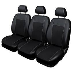 Maßgeschneiderte Sitzbezüge für Opel Movano B Bus (2010-....) 3x1) - Autositzbezüge Schonbezüge für Autositze - Auto-Dekor - Premium - schwarz