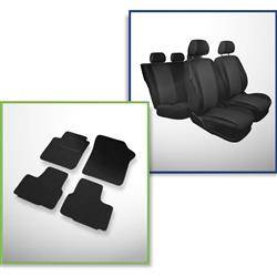 Sitzbezüge Auto für Ford Fiesta MK5, MK6, MK7, MK8 (1999-2019) - Autositzbezüge  Universal Schonbezüge für Autositze - Auto-Dekor - Elegance - grün DG-0008