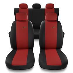 Sitzbezüge Auto für Audi A1 I, II (2010-2019) - Autositzbezüge Universal Schonbezüge für Autositze - Auto-Dekor - XR - rot