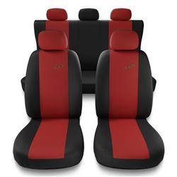 Sitzbezüge Auto für Audi A4 B5, B6, B7, B8, B9 (1995-....) - Autositzbezüge Universal Schonbezüge für Autositze - Auto-Dekor - XR - rot