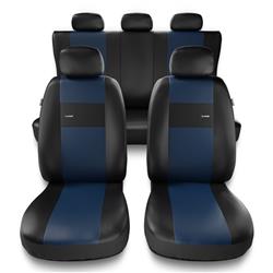 Sitzbezüge Auto für Audi A6 C4, C5, C6, C7, C8 (1994-2019) - Autositzbezüge Universal Schonbezüge für Autositze - Auto-Dekor - X-Line - blau