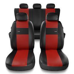 Sitzbezüge Auto für BMW 1er E82, E87, E88, F20, F21 (2004-2019) - Autositzbezüge Universal Schonbezüge für Autositze - Auto-Dekor - X-Line - rot