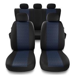 Sitzbezüge Auto für BMW 6er E63, E64, F06, F12, F13, G32 (2003-2019) - Autositzbezüge Universal Schonbezüge für Autositze - Auto-Dekor - Profi - blau