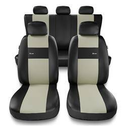 Sitzbezüge Auto für BMW 7er E38, E65, E66, F01, G11 (1994-2022) - Autositzbezüge Universal Schonbezüge für Autositze - Auto-Dekor - X-Line - beige