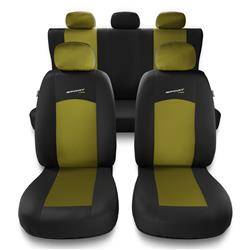 Sitzbezüge Auto für Citroen C3 I, II, III (2002-2019) - Autositzbezüge Universal Schonbezüge für Autositze - Auto-Dekor - Sport Line - gelb