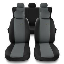 Sitzbezüge Auto für Citroen C5 I, II (2000-2017) - Autositzbezüge Universal Schonbezüge für Autositze - Auto-Dekor - XR - hellgrau
