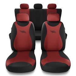 Sitzbezüge Auto für Citroen DS3 (2009-2015) - Autositzbezüge Universal Schonbezüge für Autositze - Auto-Dekor - Turbo - rot