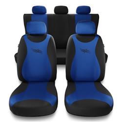 Sitzbezüge Auto für Daewoo Nubira (2002-2012) - Autositzbezüge Universal Schonbezüge für Autositze - Auto-Dekor - Turbo - blau
