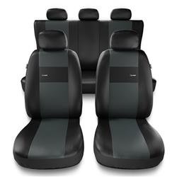 Sitzbezüge Auto für Daihatsu Move I, II, III, IV, V (1995-2019) - Autositzbezüge Universal Schonbezüge für Autositze - Auto-Dekor - X-Line - grau