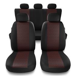 Sitzbezüge Auto für Fiat Doblo I, II, III, IV (2000-2019) - Autositzbezüge Universal Schonbezüge für Autositze - Auto-Dekor - Profi - rot